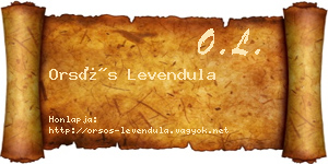Orsós Levendula névjegykártya